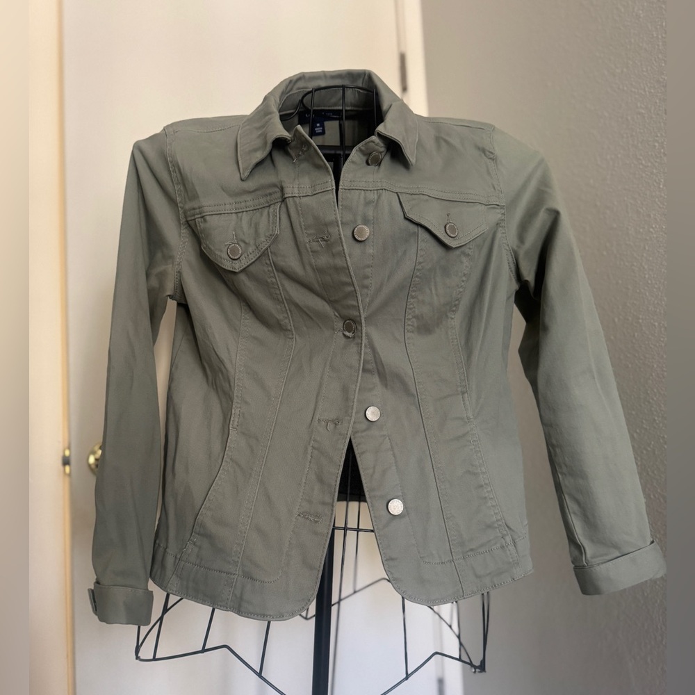 Charter Club Green Utility Jacket Structured Design